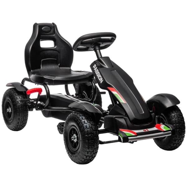 Rootz Barn Go-Kart - Justerbart säte - Handbroms - Gokart & pedalfordon - Plast - Metall - Svart - 121 x 58 x 61 cm