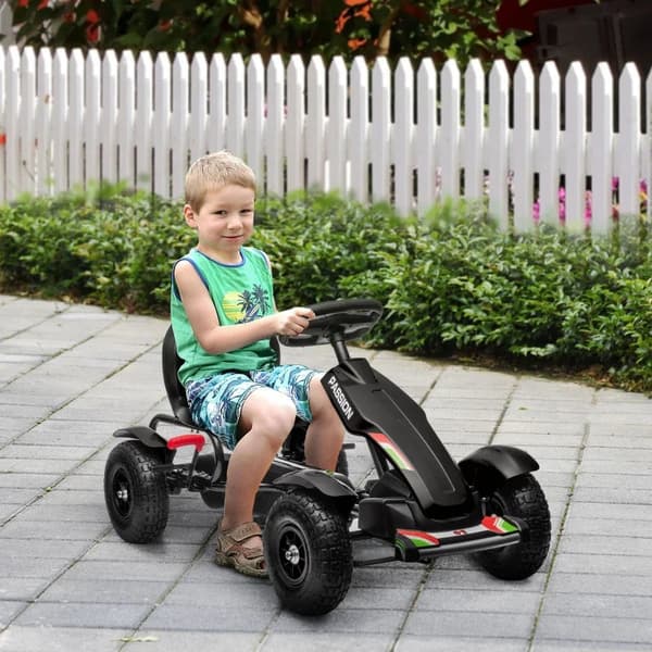 Rootz Barn Go-Kart - Justerbart säte - Handbroms - Gokart & pedalfordon - Plast - Metall - Svart - 121 x 58 x 61 cm