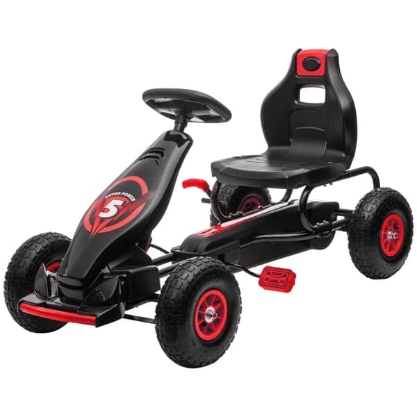 Rootz barngokart - Med pedaler - Justerbart säte - Inomhus och utomhus - Från 5 år - Röd + Svart - 121 x 58 x 61 cm