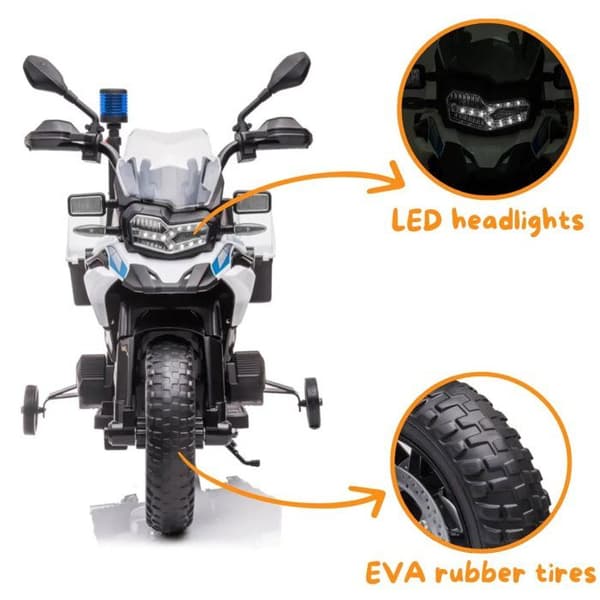 Elektrisk motorcykel för barn - BMW F850 GS - 12V - 3 till 6 år - Vit