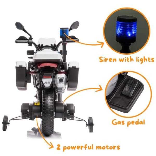 Elektrisk motorcykel för barn - BMW F850 GS - 12V - 3 till 6 år - Vit