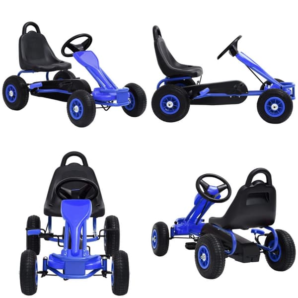 Pedal-gokart med pneumatiske dæk blå - Pedal-gokart - Pedal-gokarts - Home & Living