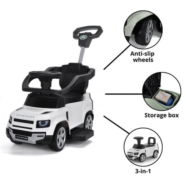Barnbärsele 2 i 1 - Land Rover Defender - 1 till 3 år - Vit