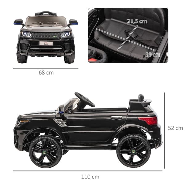 Rootz børne-elbil-SUV - Ride-On-bil til børn - Batteridrevet køretøj - Dobbeltmotorer - LED-lys - 110 cm x 68 cm x 52 cm
