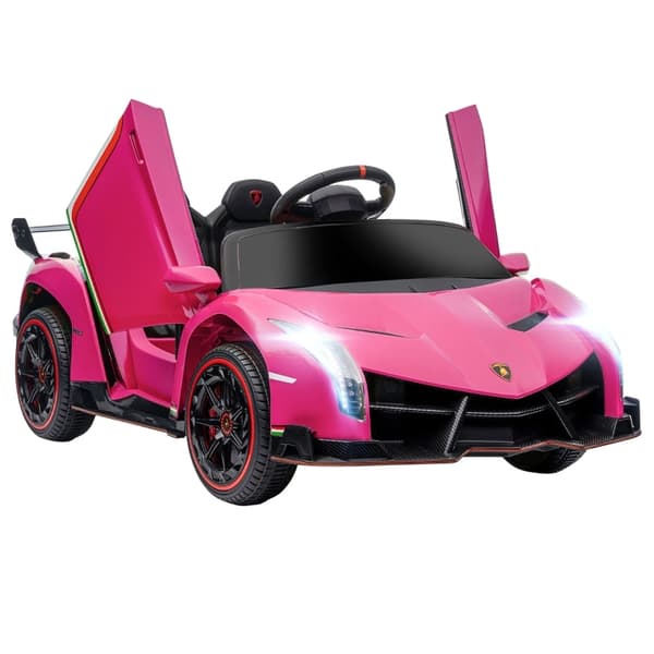 Rootz elektrisk børnebil - Licenseret Lamborghini Veneno - Ride-On-bil til børn - Vingedøre - Musikafspiller - Fjernbetjening - 111 cm x 61 cm x 45 cm