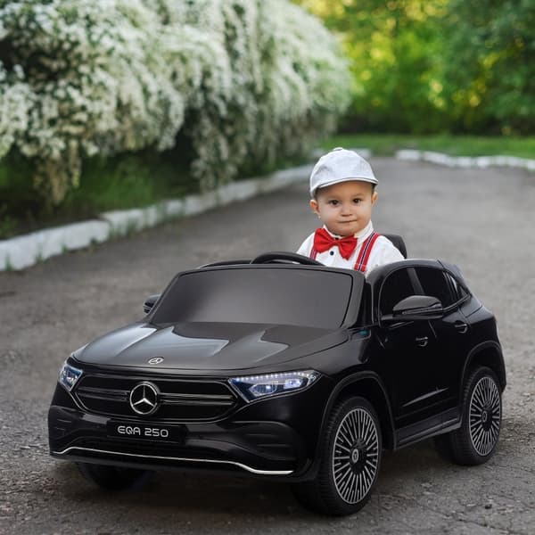 Rootz elektrisk børnebil - Licenseret Mercedes-Benz EQA - Ride-On-bil til børn - Musik & forlygter - Forældrefjernbetjening - 111,5 cm x 69 cm x 52,5