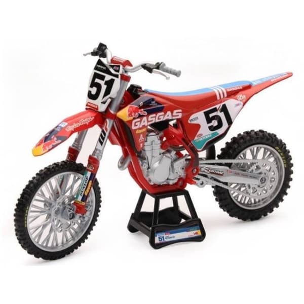 Miniatyrmotorcykel Justin Barcia 51 MC 450F 1:12 Skala Gasgas Factory Race Team Replica New Ray