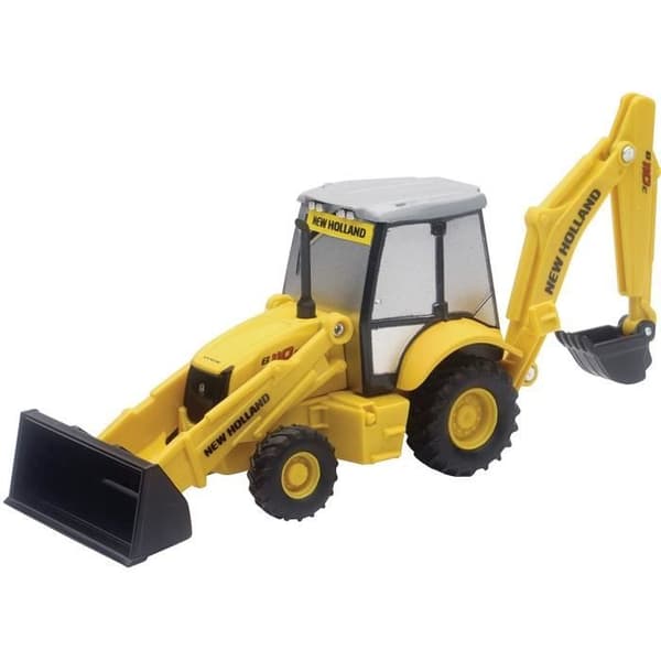 Grävlastare bilset - NEW RAY - New Holland B 110C - Gul - Formgjuten - 10,1x5x20,5 cm