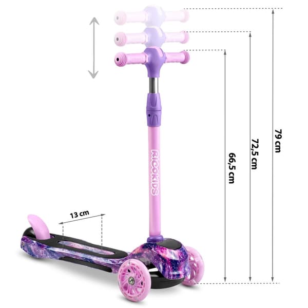 Ricokids Piko 3-hjulet scooter - Pink og lilla