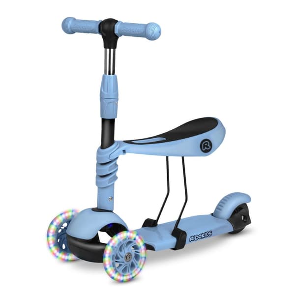 Ricokids Todi 3-hjulet scooter - blå-grå
