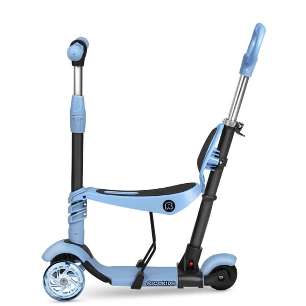 Ricokids Todi 3-hjulet scooter - blå-grå