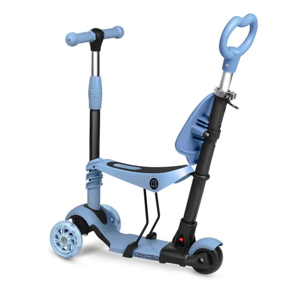 Ricokids Todi 3-hjulet scooter - blå-grå