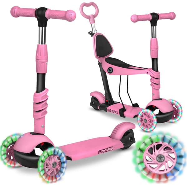 Ricokids Todi 3-hjulig skoter - Rosa