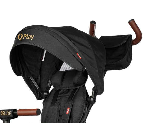 Qplay Rito Deluxe gummisort trehjulet cykel