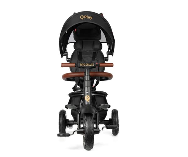 Qplay Rito Deluxe gummisort trehjulet cykel