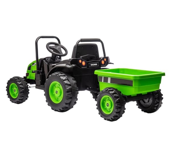 Milly Mally Batteridrevet køretøj Traktor med trailer Farmer Green