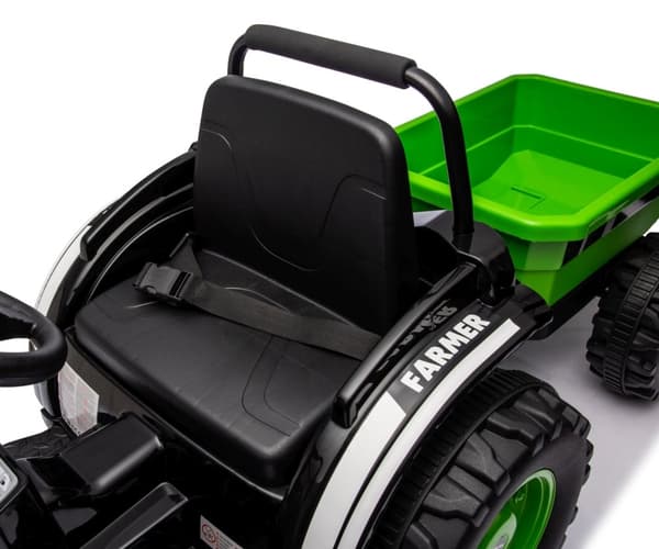 Milly Mally Batteridrevet køretøj Traktor med trailer Farmer Green