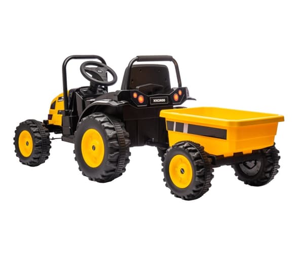 Milly Mally Akkukäyttöinen ajoneuvo Traktori perävaunulla Farmer Yellow