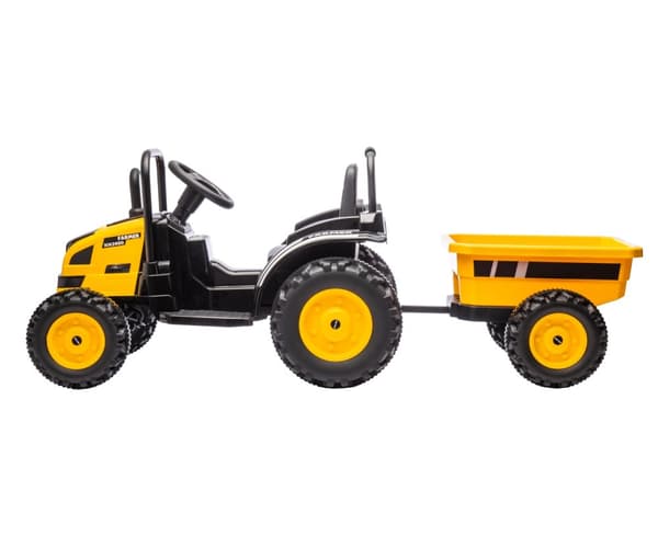 Milly Mally Akkukäyttöinen ajoneuvo Traktori perävaunulla Farmer Yellow