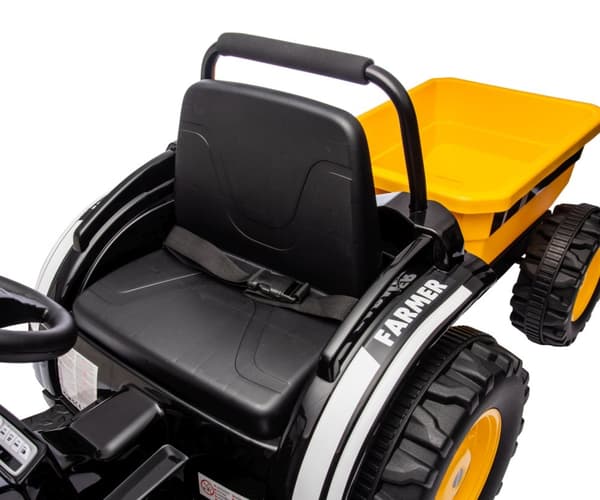 Milly Mally Akkukäyttöinen ajoneuvo Traktori perävaunulla Farmer Yellow