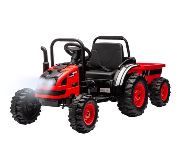 Milly Mally Batteridrevet køretøj Traktor med trailer Farmer Red