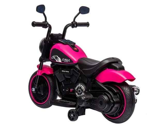 Milly Mally Akkukäyttöinen ajoneuvo Eagle Pink -moottoripyörä