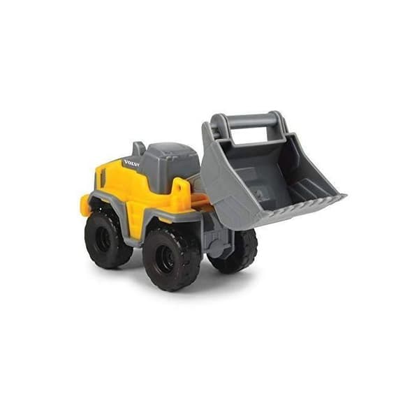 Dickie Toys Volvo Mack lastbil med 2 Volvo-fordon på släp, dumper och hjullastare, löstagbar släp, delar