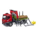 Miniatyrbild 4 av 4: Mercedes-Benz Arocs timmertransportbil med lastkran, grip och 3 trädstammar Unik färg