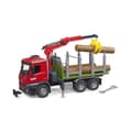 Miniatyrbild 1 av 4: Mercedes-Benz Arocs timmertransportbil med lastkran, grip och 3 trädstammar Unik färg