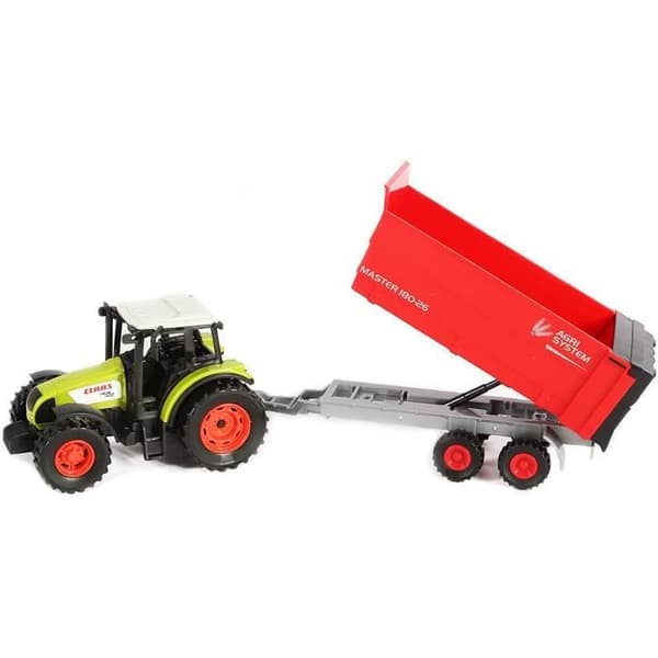 STARLUX MACFARM JORDBRUKSSET - CLAAS TRAKTOR MED SLÄP + BOND OCH BÅRDJUR
