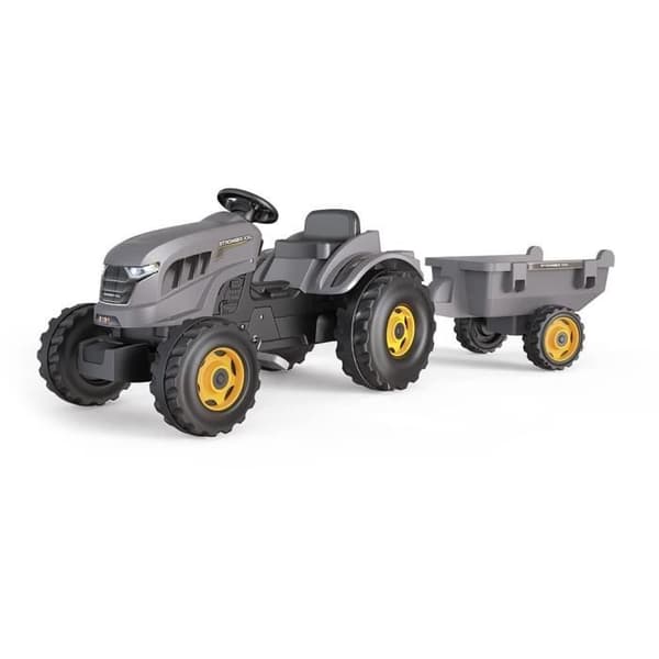 Smoby Stronger XXL Pedal Traktor + Trailer - Grå