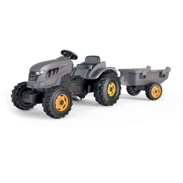 Smoby Stronger XXL Pedal Traktor + Trailer - Grå