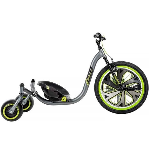 Go Kart barncykel och fordon Huffy Green Machine Drift på en 20-tums trike som roterar 180 grader