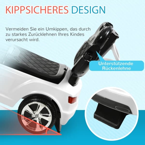 Rootz - Bentley Bentayga -lisensoitu 3-in-1 -ajeluauto - Työntöauto - Taaperoauto - Vanhemman kahva - Irrotettava kuomu - Hiljaiset pyörät - 90 cm x 4