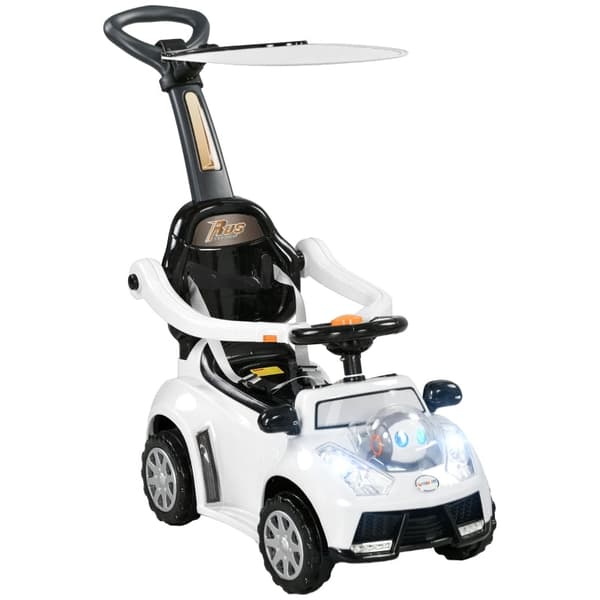 Rootz 3-i-1 Robot Push Car - Ride-On Legetøj - Cabriolet bil - Aftagelig solsejl - Lys og musik - 96 cm x 39 cm x 90 cm