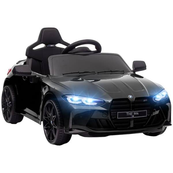 Rootz BMW M4 Kids Elbil - Åkande leksak - Batteridrivet fordon - Fjärrkontrollmanövrerad - Glödande ljus - Ljud - Svart - 108 cm x 69,5 cm x 51 cm