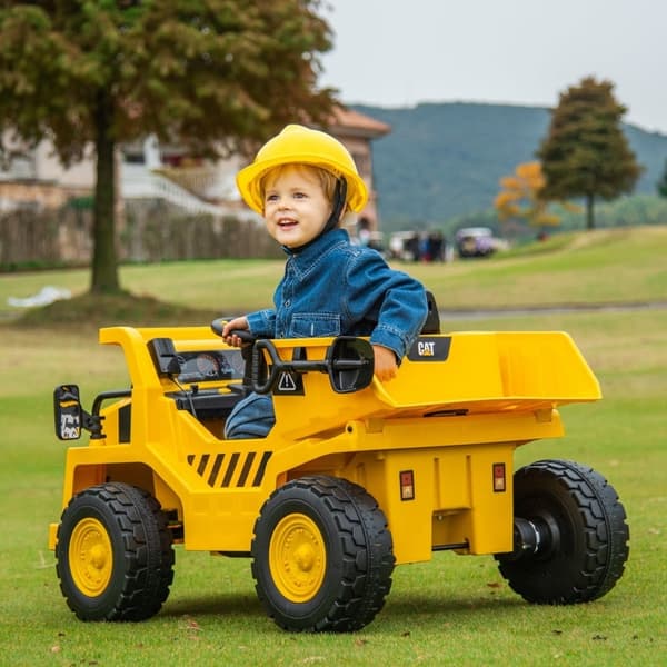 Rootz elektrisk kørende gravemaskine - Caterpillar hjullæsser - Fjernbetjent lastbil - Ægte lydeffekter - Forlygter - 110 cm x 70,5 cm x 61,5 cm
