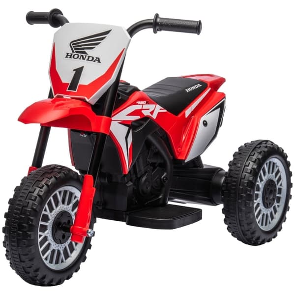 Rootz Honda CRF450RL Sähkökäyttöinen lasten moottoripyörä - Punainen+musta - Ajettava lelu - Asfalttiseikkailut - Realistiset äänet - 71L x 40,5W x 43