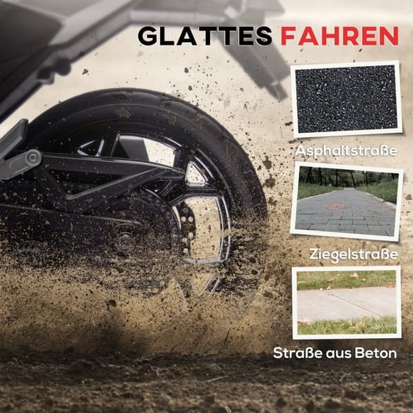 Rootz Honda licenseret elektrisk motorcykel - Børnemotorcykel - Ride-On Bike - Forlygter - Støttehjul - Asfalt, Mursten, Beton - 107 cm x 46 cm x 75 c