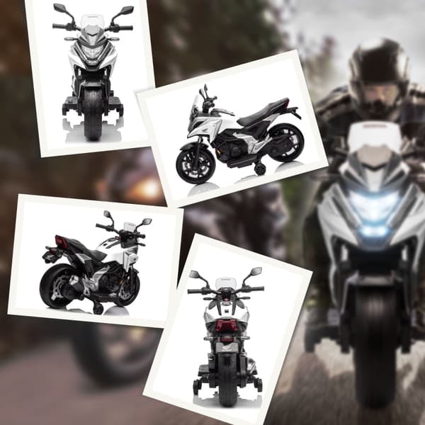 Rootz Honda licenseret elektrisk motorcykel - Børnemotorcykel - Ride-On Bike - Forlygter - Støttehjul - Asfalt, Mursten, Beton - 107 cm x 46 cm x 75 c