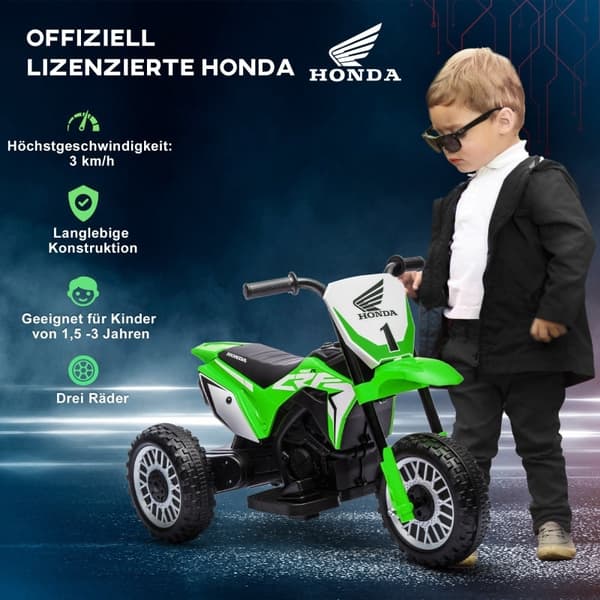 Rootz sähköinen lasten moottoripyörä - Honda CRF450RL Replica - Lasten pyörä - Torvi ja käynnistysäänet - Asfaltti - 71 cm x 40,5 cm x 43,5 cm