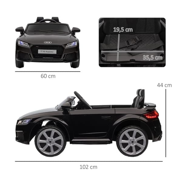 Rootz Kids Electric Sports Car - Fjernbetjening Ride On Car - MP3-afspiller - Forlygter - Baglygter - Sikkerhedssele - 102cm x 60cm x 44cm