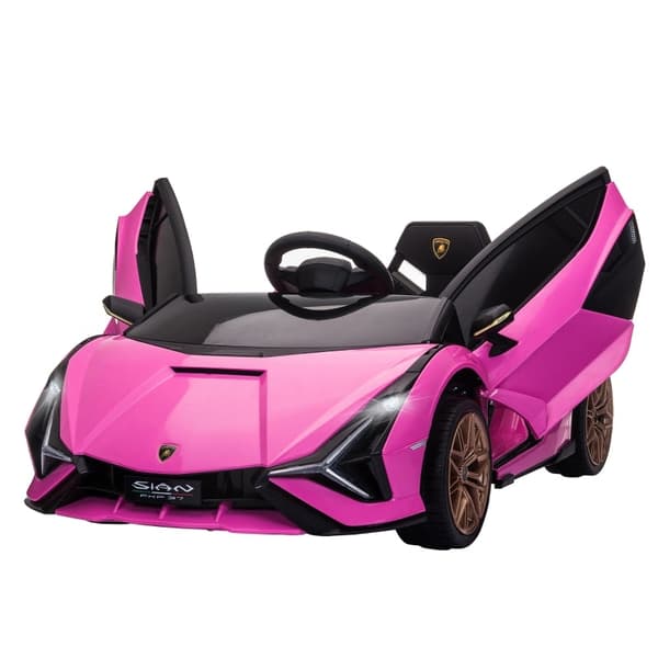 Rootz elektrisk barnbil - Rosa åkande bil - Batteridriven barnbil - Realistisk design - LED-lampor - Fjärrkontroll - 108cm x 62cm x 40cm