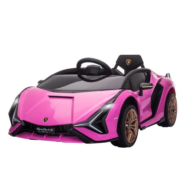 Rootz elektrisk barnbil - Rosa åkande bil - Batteridriven barnbil - Realistisk design - LED-lampor - Fjärrkontroll - 108cm x 62cm x 40cm