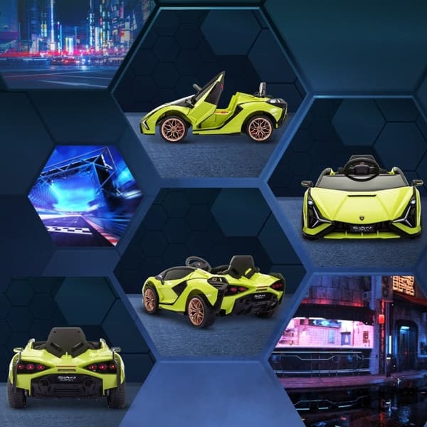 Rootz elbil til børn - Ride-On Car - Realistisk design, integrerede gadgets - 2 køretilstande - LED-lys - Fjernbetjening - 108L x 62W x 40H cm