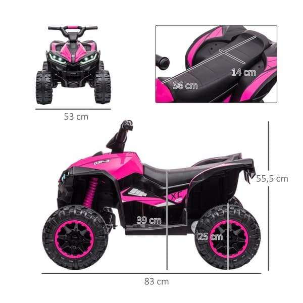 Rootz Electric Children's Quad - ATV til børn - Ride-On Legetøjsbil - LED-forlygter - MP3-afspiller - 83 cm x 53 cm x 55,5 cm
