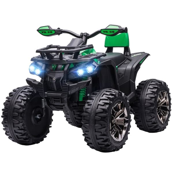 Rootz Electric Children's Quad - Ride-On ATV til børn - Genopladelig - 12V-motorer - 3-8 km/t Hastighed - MP3-afspiller - Grøn - 100 cm x 65 cm x 73 c