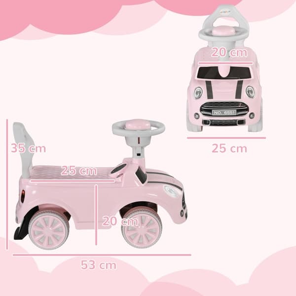 Rootz Kids Ride-On Car - Legetøjsbil til børn - Push-bil til småbørn - Anti-tip design - Udvikler balance og motoriske færdigheder - 53 cm x 25 cm x 3
