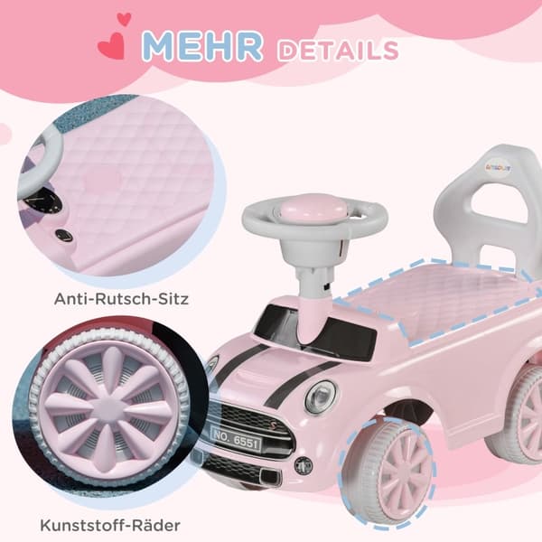 Rootz Kids Ride-On Car - Legetøjsbil til børn - Push-bil til småbørn - Anti-tip design - Udvikler balance og motoriske færdigheder - 53 cm x 25 cm x 3
