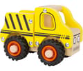 Miniatyrbild 1 av 6: Bygglastbil i trä - SMALL FOOT - Modell: Bygglastbil - Färg(er): Gul, röd och svart